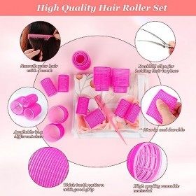 Owoda 37 Bigoudis De PièCes Ens,18 PièCes Bigoudis Cheveux Auto Agrippant En 3 Tailles Et 18 Pinces à Bec De Canard Pour Fix