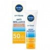 NIVEA SUN Crème teintée 50 FPS Anti Brillance 1 x 50 ml , Soin visage matifiant léger et non-gras, Fluide teinté à la formul