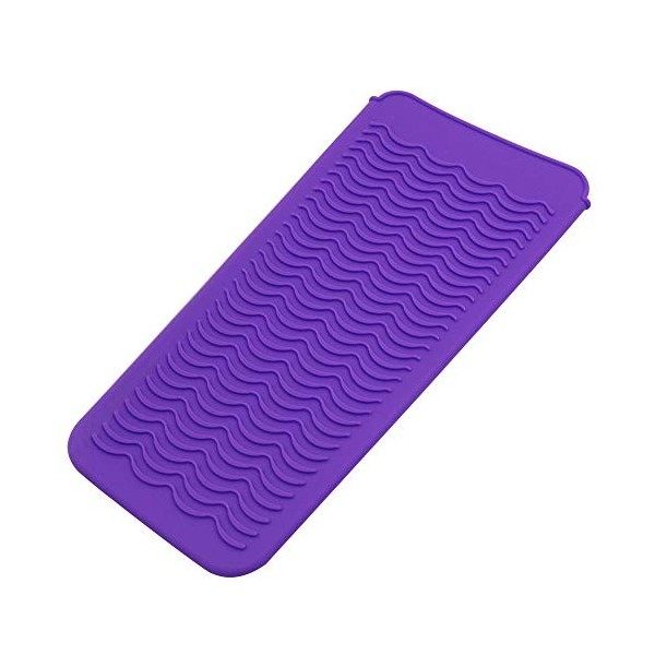 Pochette résistante à la chaleur en silicone, Convient aux fers, bigoudis, lisseurs，fers à repasser（1 violet）