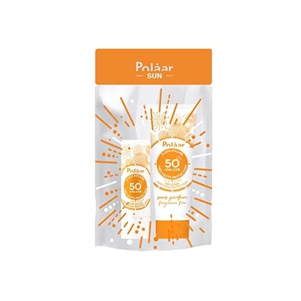 Polåar - Kit Très Haute Protection Solaire SPF50+ Polaar Sun - Fluide Solaire 20 ml + Stick Solaire 4 g - Soins Visage Adapté