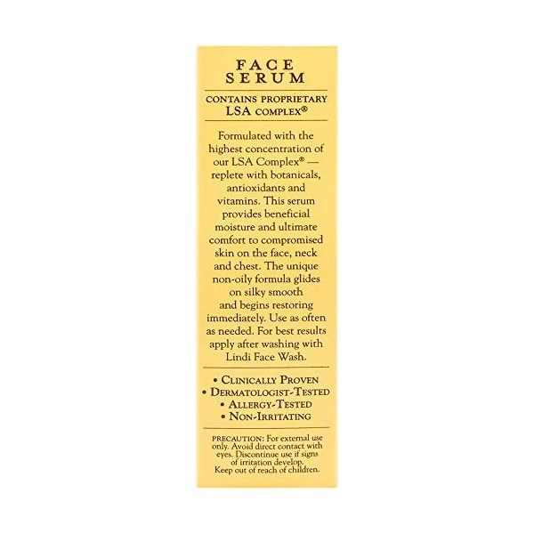 LINDI SKIN: Face Serum Citrus - Ultimate Moisture and Comfort To Restore Your Skin Immediately 1 oz. 