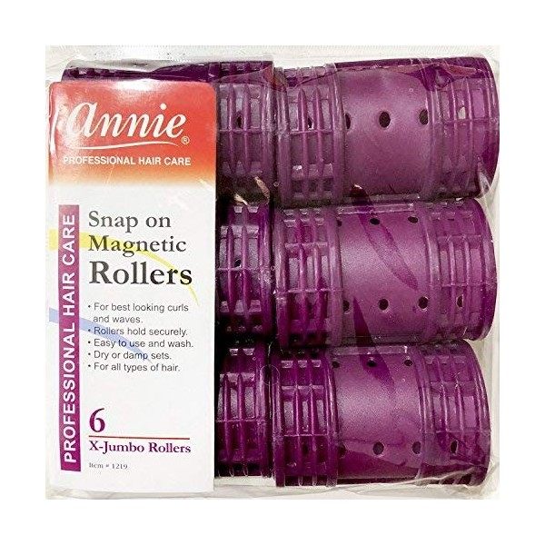 Annie 1219 Lot de 6 rouleaux magnétiques à clipser Violet X-Jumbo 4,5 cm violet 2 Pack