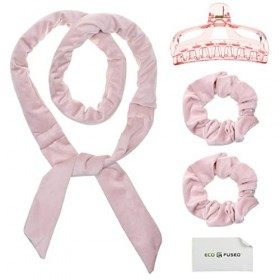Eco-Fused Bandeau pour bigoudi sans chaleur - Ruban à friser long en velours pour cheveux dans lequel vous pouvez dormir - Ki