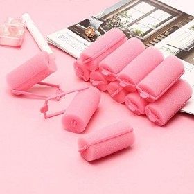 Lot de 36 bigoudis en mousse pour cheveux - Doux et flexible - Pour coiffer les cheveux - Rose