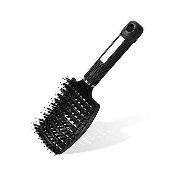 URAQT Brosse à Cheveux, Brosse à Poil de Sanglier, Professionnelle Incurvée Ventilée pour Coiffeur Outils de Coiffure Brosses