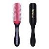 Denman Curly Hair Brush D3 Black & Red 7 Row Styling Brush for Detangling, Separating, Shaping and Defining Curls - For Wom