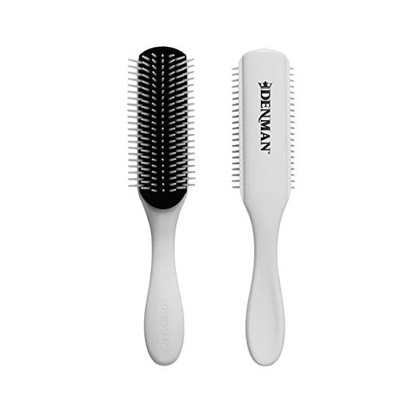 Denman Curly Hair Brush D3 Black & Red 7 Row Styling Brush for Detangling, Separating, Shaping and Defining Curls - For Wom