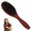 Brosse à Cheveux Poils de Sanglier, AISEELY Brosse Demelante Cheveux, Brosse Massage Cuir Cheveux Bois pour Antistatique Prof