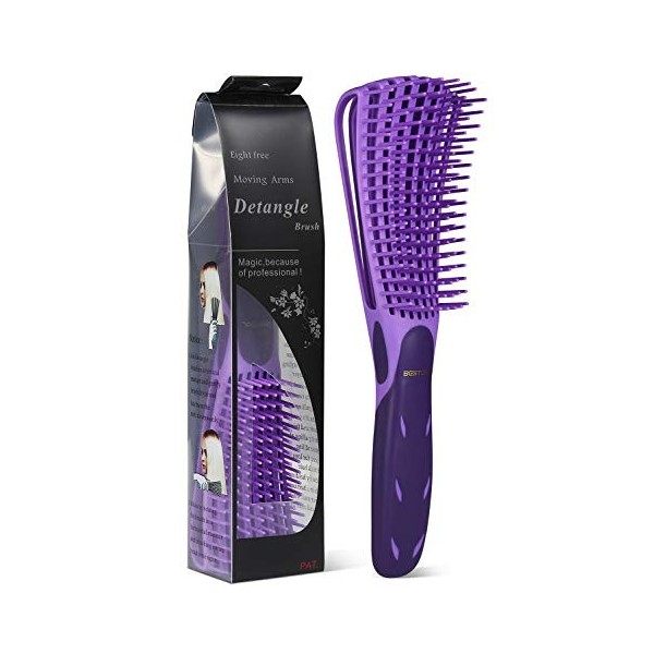 Brosse à cheveux-Brosse à lisser en nylon Antistatique du cuir chevelu Convient aux brosses démêlantes douces Violet 