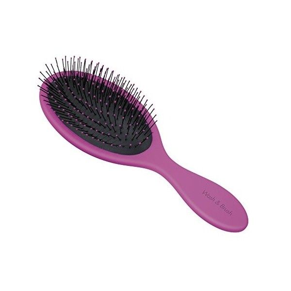 Clauss BC-10039-2A Brosse à Cheveux Wash/Brush avec Poignée Soft Touch Rose/Noire