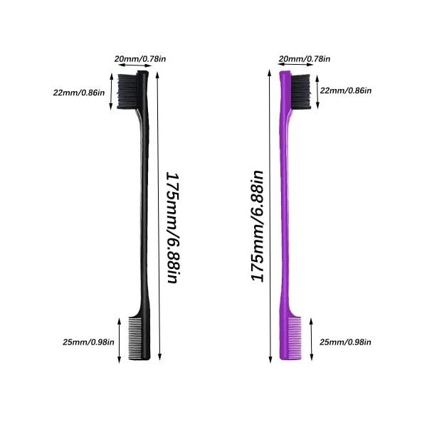 Brosse de Bord de Cheveux, 2 Pcs Brosse À Cheveux Double Face De Contrôle, 2 en 1 Brosse de Contrôle de Bord de Cheveux, Doub