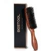 BESTOOL Brosse à cheveux en poils de sanglier pour femme homme et enfant à démêler et coiffer, naturels pour cheveux fins, br