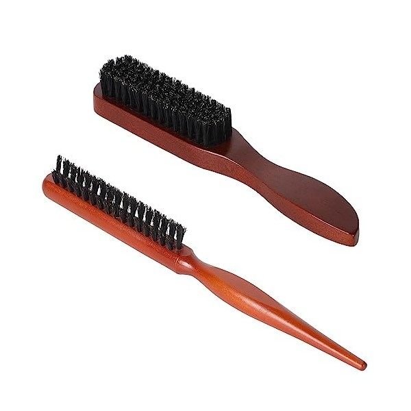 shockassist 2 brosses à cheveux en poils de sanglier - poils naturels doux - grandes et petites - coiffage cheveux et barbe