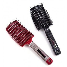 RUISCHENTONG 2 Pièces Brosse à Cheveux, Brosse Cheveux Poils de Sanglier, Brosse Cheveux Demelante, peut Diffuser Lhuile Cap