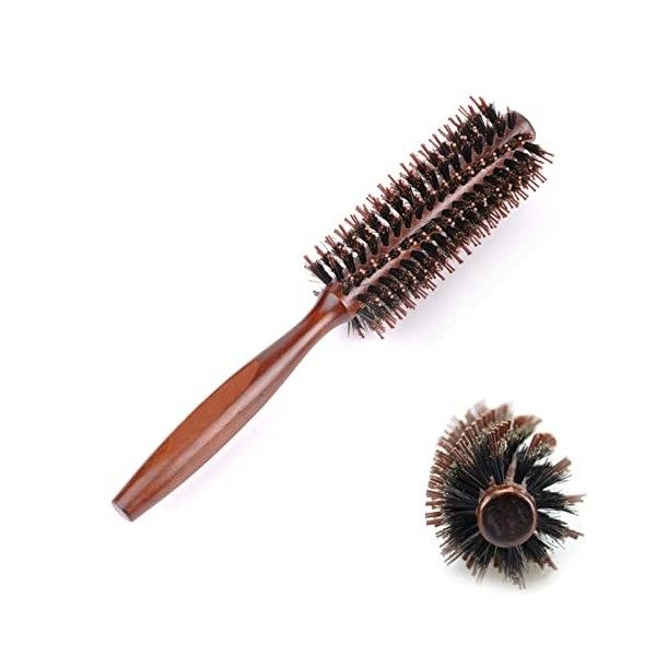 Brosse ronde pour le séchage, Brosse à cheveux ronde en poils de sanglier, Poils en Nylon à Rouleau pour Frange, Cheveux Fins