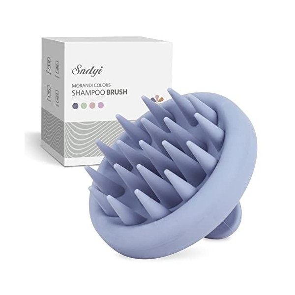 Sndyi Brosse Massage Cuir Chevelu, Brosse à Shampooing en Silicone pour lélimination des Pellicules et la Croissance des Che