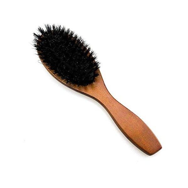 Brosse de Cheveux, Portatif Massage Peigne - Naturel Poils de Sanglier Paddle Cheveux Brosse - Coiffure Stylisation Outil - M