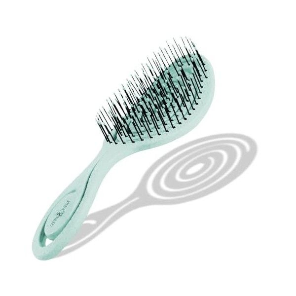 CHIARA AMBRA Brosse Démêlante Bio-Friendly - Brosse à Cheveux Demelante sans Tirer Cheveux Bouclés Épais ou Extensions - Bros