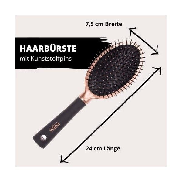 Parsa Beauty Brosse à cheveux ovale Allround avec surface mate Or rose