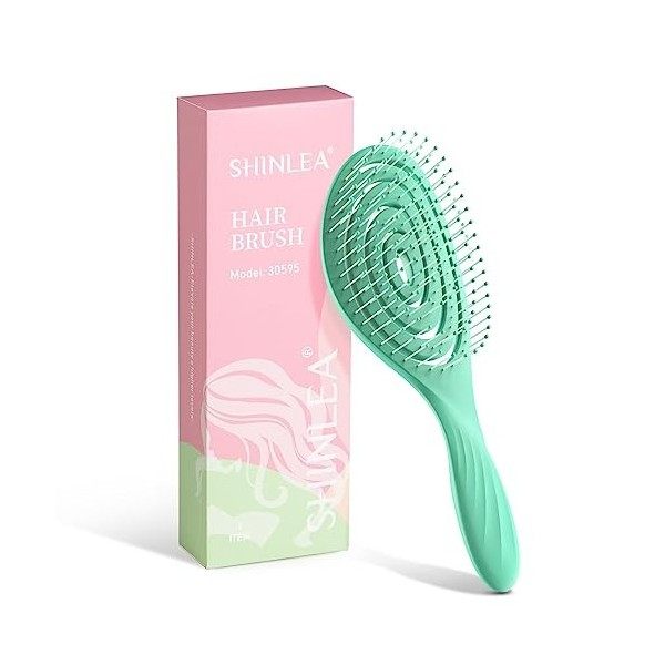 Brosse à cheveux, SHINLEA Brosse à Cheveux Démélant Brosse a Cheveux Ventilée Brosse a Spirale Unique enfant Mouillés, Bouclé