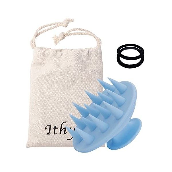 Ithyes Brosse de massage du cuir chevelu avec poils en silicone doux, traitement des pellicules, brosse confortable pour tous