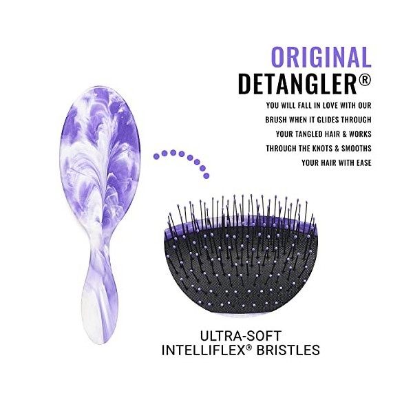 WetBrush, Gemstone Original Detangler, Unisex, UltraSoft Bristles, Ergonomic Handle, Suitable for all Hair Types, Amethyst