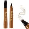 Boobeen Stylo à sourcils étanche - Crayon à sourcils Microblading avec applicateur à pointe micro-fourche - Crée des sourcils