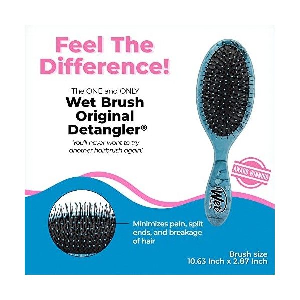 WetBrush Original Detangler Hair Brush with Ultra Soft Intelliflex Bristles to Gently Separate Knots With Ease, Does Not Rip 