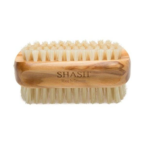 SHASH Depuis 1869 Fabriqué en Allemagne Brosse 100% Poils de Sanglier Naturels | Nettoie et Exfolie en Douceur pour des Mains