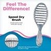 Wet Brush Speed Dry Hair Brush - Metallic Marble, Silver - Vented Design and Ultra Soft HeatFlex Bristles Are Blow Dry Safe W