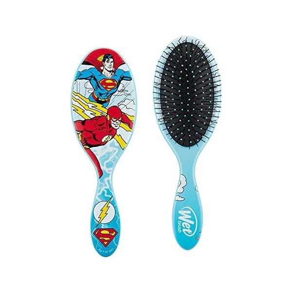 WetBrush Original Detangler, Ultra Soft Intelliflex Bristles, Justice League Superman and Flash, DC Comics Range,For All Hair