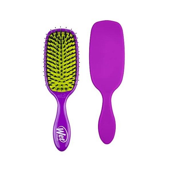 Wet Brush Brosse pour améliorer la brillance avec Intelliflex doux et poils de sanglier naturels pour aider à distribuer les 