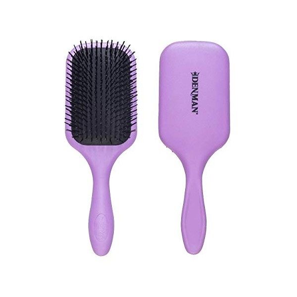 Denman Tangle Tamer Ultra Violet Detangling Paddle Brush For Curly Hair And Black Natural Hair - use with both Wet & Dry Ha