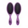 Wet Brush Original Detangler Hair Brush - Purple Pack of 2 - Exclusive Ultra-soft IntelliFlex Soies - Glide Through Tangles