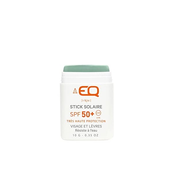 EQ | Stick solaire Visage Bio - Framboise - Très Haute protection SPF50+ - 10g - Pour Sportifs et Enfants - Résistant à leau