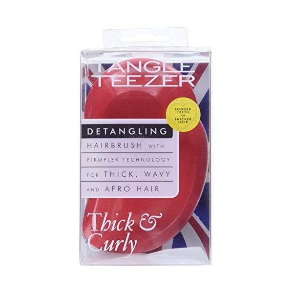 Tangle Teezer Démêlant Cheveux Epais/Bouclés, Rouge Salsa, 1 unité