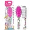 Brosse Detangler + Peigne Casalfe Licornes et Brilli Brilli Résistant au Sèche-cheveux Transparent Paillettes 3466 