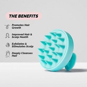HAIRBURST Masseur de cuir chevelu pour la croissance des cheveux Brosse à shampooing avec poils en silicone doux, Brosse exfo
