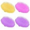 4 Pièces Brosse Ronde de Massage, Cuir Chevelu Cuir chevelu Peigne Brosse Shampoing, Brosse de Massage de Silicone para Cuir 