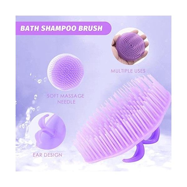 4 Pièces Brosse Ronde de Massage, Cuir Chevelu Cuir chevelu Peigne Brosse Shampoing, Brosse de Massage de Silicone para Cuir 