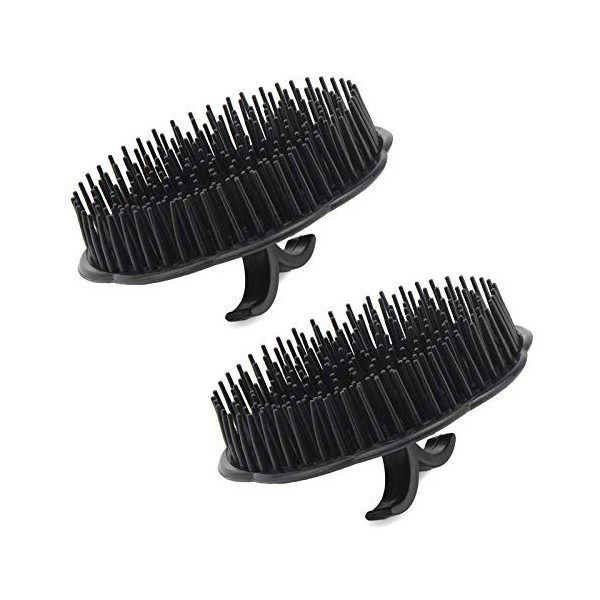 Segbeauty 2pcs Masseur de Cuir Chevelu Brosse de Shampooing, Brosse de Massage de Shampooing Peigne de Douche Floral pour Cro