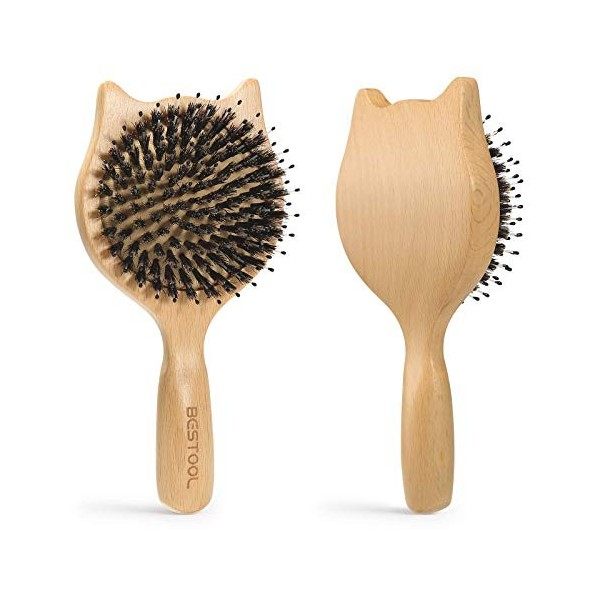 Brosse à cheveux, BESTOOL petites brosses à cheveux de voyage pour femmes, hommes ou enfants, brosse à cheveux en poils de sa