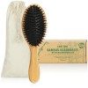 COM-FOUR® Brosse à cheveux naturelle en bambou - brosse écologique avec poils naturels pour des cheveux naturellement beaux -