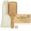 COM-FOUR® Brosse à cheveux naturelle en bambou - brosse écologique avec poils naturels pour des cheveux naturellement beaux -