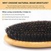 BESTOOL Brosse à cheveux en poils de sanglier Brosse pour femme homme enfant pagaie en bambou poils naturels brosse pour chev