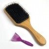 Firschoie Brosse à cheveux avec Poignée en Bambou, Antistatique, masser cheveux, favoriser circulation sanguine, pour peignag