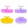 4 PCs Brosse de Massage Cuir Chevelu Cuir chevelu Peigne, Brosse à shampooing en Silicone, Brosse de Massage de Shampooing Pe