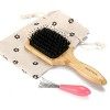 BESTOOL Petite brosse à cheveux Besoom pour femme, homme ou enfant, brosse à cheveux en poils de sanglier pour démêler, défri