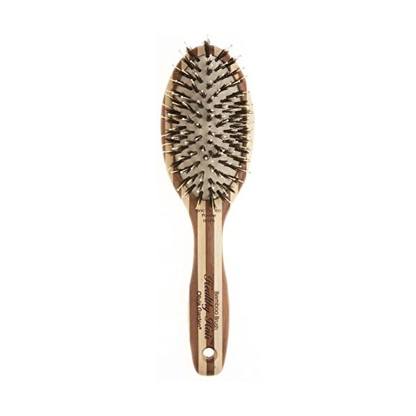 Olivia Garden Healthy Hair Brosse Plate Combo en Bambou, Poils 100% Sanglier et Nylon, Medium, P6