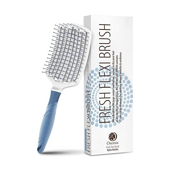 Brosse Demelante Cheveux Plate - Brosse a Cheveux en Céramique pour Cheveux Épais et Raides - Brosse Cheveux Bouclés Aérée - 